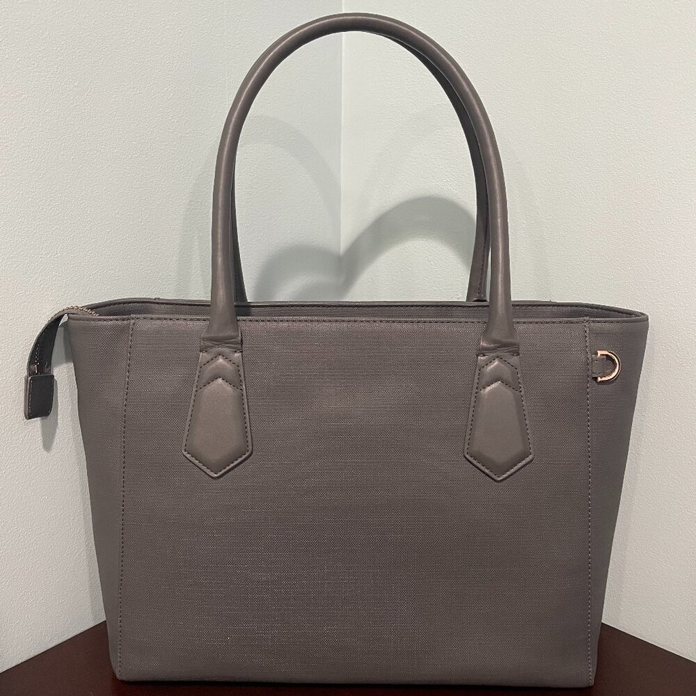 Dagne Dover Classic Signature Tote - Deep Slate Gray